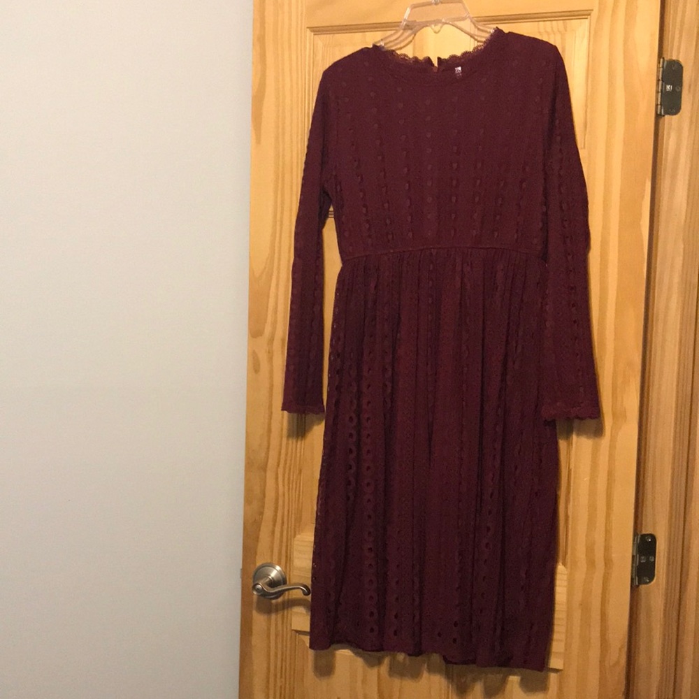 Maroon lace dress